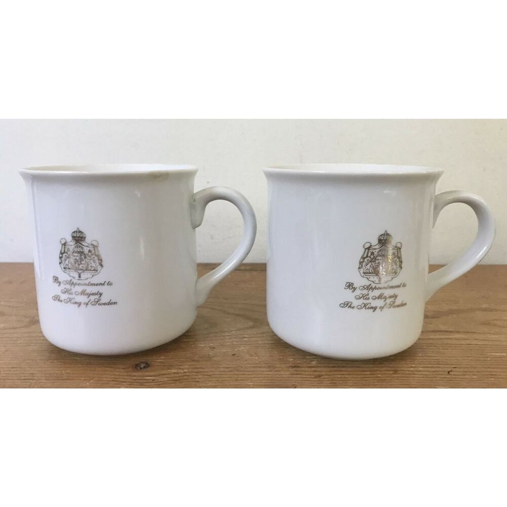 Pair Gevalia Kaffe by Appointment To His Majesty The King Of Sweden Coffee Mugs
